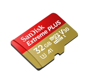 SanDisk Extreme PLUS microSDHC memory card + SD adapter, SDSQXBG-032G-GN6MA - Picture 1 of 5