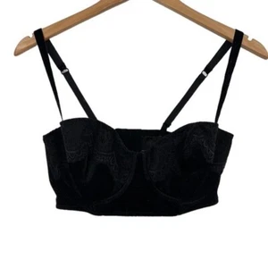 Adore Me Velvet Velour Demi Bra Women’s 34DDD Black Underwire Sexy - Picture 1 of 6