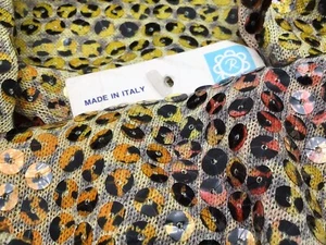 Nueva Tela de Lentejuelas de Leopardo Multicolor Camiseta Tejida Clase Alta Italiana - Imagen 1 de 8
