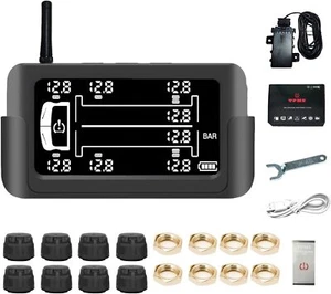 Tire Pressure Monitoring System, Wireless Solar TPMS Monitor System with - Picture 1 of 8