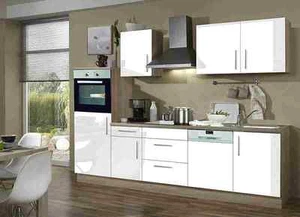 Küchenblock mit Backofen und Geschirrspüler Premium 280 cm in weiß glänzend - Bild 1 von 11