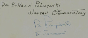 "Gamma Ray Bursts" Bohdan Paczyński Hand Signed 4X6 Card Todd Mueller COA