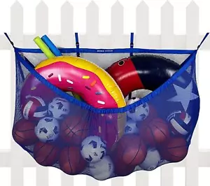 Hanging Pool Adjustable Storage Bag Organizer Floats Toys Balls Inflatables Blue - Picture 1 of 8