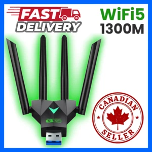 1300Mbps USB 3.0 WiFi Adapter Dual Band WLAN Netzwerkkarte mit 4 Antennen - Bild 1 von 6
