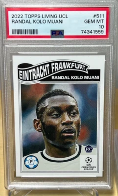 RANDAL KOLO MUANI * PSA 10 * 2022 TOPPS LIVING SOCCER FRANCE JUVENTUS ROOKIE  - Image 1 of 4