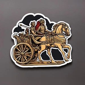 Roman Horse Chariot Sticker 3x3” Card making Scrapbooking Journal Gift Decal - Picture 1 of 1