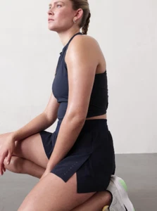 Athleta M MEDIUM Fast Route 2" Run Short, Navy Running Shorts Workout Gym NWT - Picture 1 of 6
