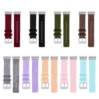 Correa de reloj de tela de lona tejida correa de muñeca para Fitbit Charge 2 3 4 correa pulsera