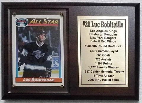 Los Angeles Kings Luc Robitaille Hockey Card Plaque Cover