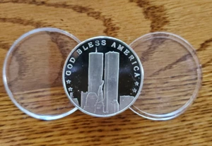9 11 MEMORIAL TRIBUTE 1 OZ SILVER ROUND PROOF - Picture 1 of 2