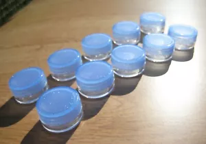 New Lot of 10 Mini Re-usable Balm Makeup Beads Clear w Lids Pill Box CONTAINERS - Picture 1 of 12