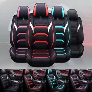 Car Seat Covers Luxury Leather Cushion Full Surrounded For Sedans SUV SIngle/Set - Foto 1 di 20