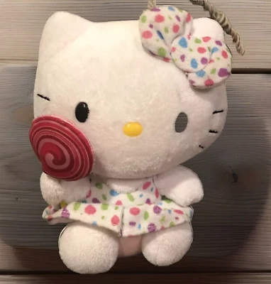 Ty Beanie Buddies Hello Kitty 6" Lollipop Polka Dot Dress Bow Plush 2012 - Image 1 of 4
