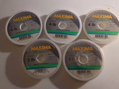 (4) Máxima Ultragreen Leader Wheel Fly Line 4lbs 27yds + Freebie  Foto 1 de 3