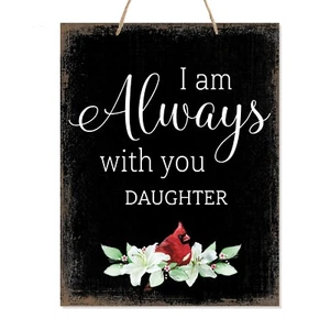 Memorial Hanging Gift Ribbon Sign for Loss of Loved One 12x15 - Daughter Always - Picture 1 of 18
