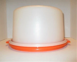 Vintage Orange Tupperware Cake Keeper Carrier 683-7 - Picture 1 of 5
