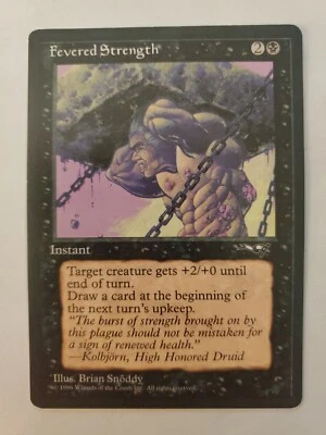 MTG Magic The Gathering Card Fevered Strength Instant Black Alliances 1996 - Image 1 of 2