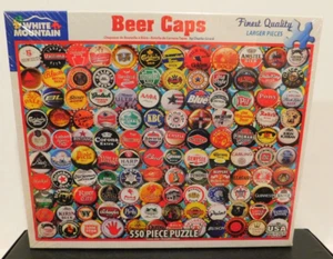 White Mountain 550 piece puzzle Beer Caps 18"x24" NEW in Original Box/Sealed - Picture 1 of 4