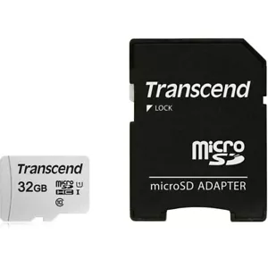 Transcend 32GB MicroSD 300s 100MB/s Class 10 Micro SDHC Memory Card w/ SD Adapte - Picture 1 of 3