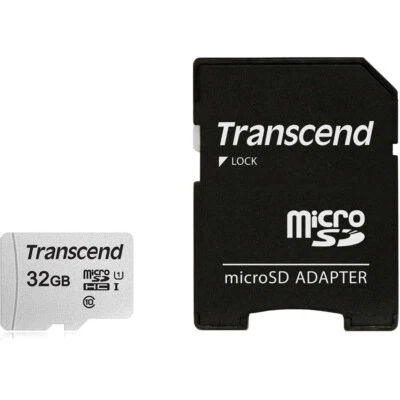 Transcend 32GB MicroSD 300s 100MB/s Class 10 Micro SDHC Memory Card w/ SD Adapte - Image 1 of 3