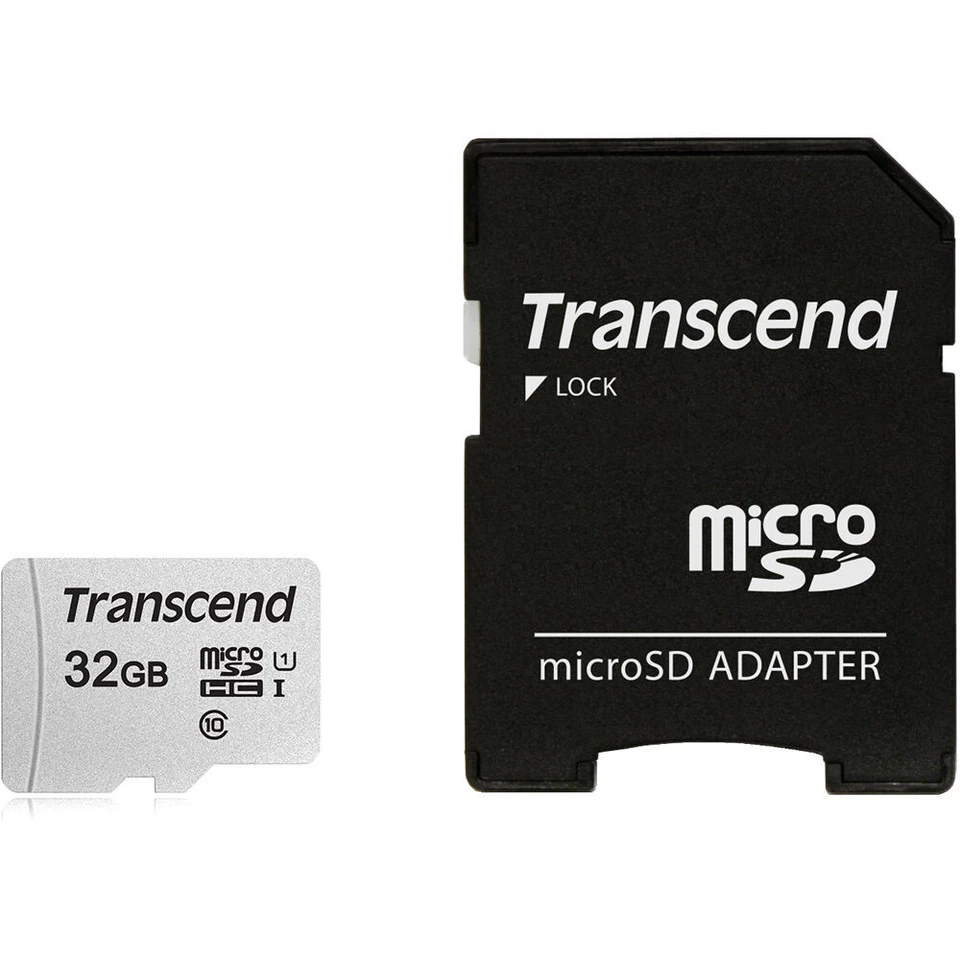 Transcend 32GB MicroSD 300s 100MB/s Class 10 Micro SDHC Memory Card w/ SD Adapte - Image 1 of 3