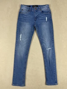Lucky Brand ZOE Skinny Girls Jeans 14 Low Rise Stretch Distressed Blue Denim - Picture 1 of 13