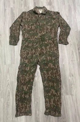 Vintage Mossy Oak Original Greenleaf Camo Coveralls LEG RUG Turkey Hunting USA - Image 1 of 4