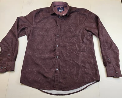 International Report Shirt Men Medium Purple Paisley Button-Down Micro Touch - Image 1 of 4