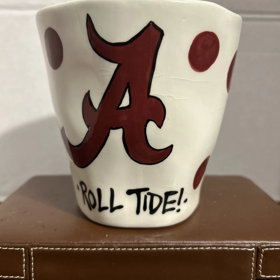 T Cabells Roll Tide Roll University Of Alabama Polka Dot Mug Game Day Football - Image 1 of 4