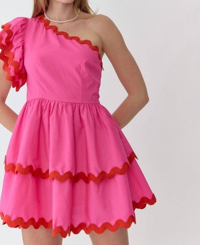 Entro Mini Abito Monospalla San Valentino Taglia L