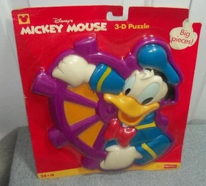 Donald Duck Vintage Fisher Price 2000 3D große Teile Kunststoffpuzzle 24 Monate Neu IP - Bild 1 von 5
