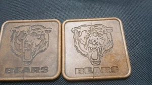 CHICAGO BEARS SET OF TWO LEATHERETTE COASTERS - Picture 1 of 2