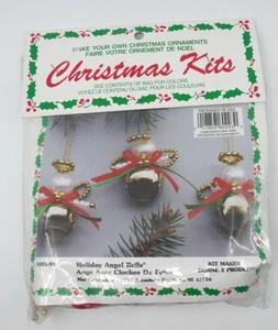 VTG Merri Mac Kit Christmas Holiday Holiday Angel Bell Ornaments Makes 5 Sealed - Picture 1 of 6