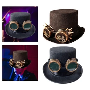 Men Women Steampunk Top Hat Vintage Steampunk Gear Headwear for Adult Novelty - Picture 1 of 13