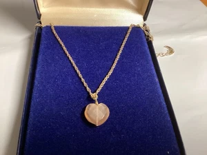 Collana LUNA NORTE cuore pesca quarzo pendente tono oro 16+ 2" spedizione gratuita - Foto 1 di 5