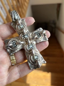 Orit Schatzman OS 925 Sterling Cross Pendant Artisan Gothic Ornate Handcrafted - Picture 1 of 13