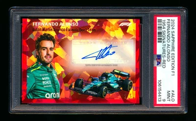 2024 Topps Chrome Sapphire F1 Fernando Alonso 1954 Red Refractor Auto #2/5 PSA 9 - Image 1 of 2