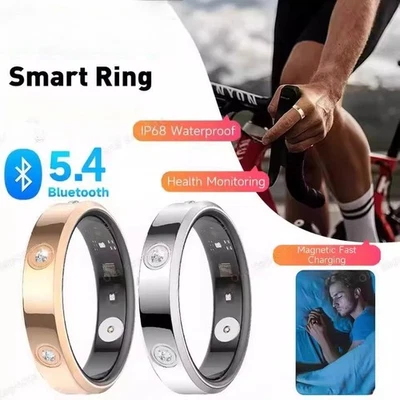 Smart Health Diamond Ring For Men/Women Heart Rate Blood Pressure Sleep Tracker - Image 1 of 4