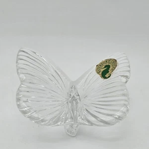 Waterford Crystal Butterfly Figurine Clear Glass Paperweight Original Sticker In - Picture 1 of 14