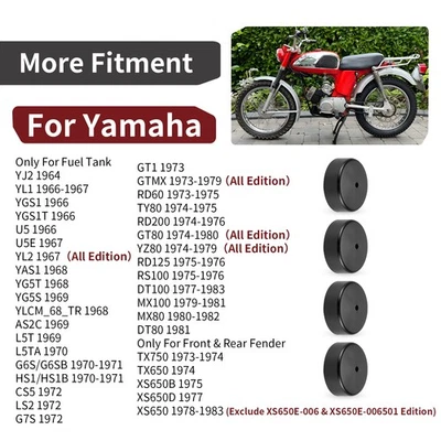4x Amortiguador de goma tanque de combustible para Yamaha YJ2 YL1 YGS1 U5 YL2 YAS1 YG5T YG5S AS2C Foto 1 de 4