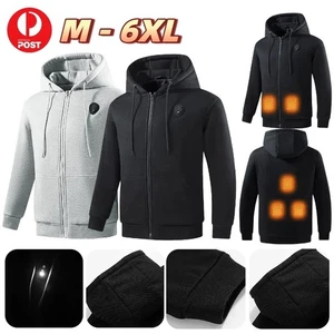 Electric Heating Hooded Heated Hoodie Sweatshirt Long Sleeves Winter Body Warm - Picture 1 of 26