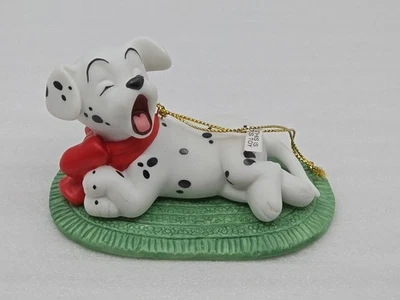 101 Dálmatas Porcelana Adorno de Navidad Disney 1998 Grolier Esperando a Santa Foto 1 de 4
