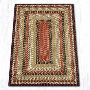 Earth Rugs RC-319 Burgundy Mustard Oblong Braided Rug 20" x 30" - Picture 1 of 1