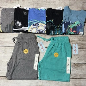 Boy Size M Lot Of Clothes . NWT! 5 Short Sleeve Shirts And Shorts. Colorful - Picture 1 of 23