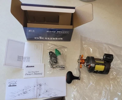 Okuma Left Hand CW 203DLX Fishing Reel Corrosion Resistant W/ Box & Braided Line - Image 1 of 4