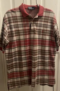 Polo Ralph Lauren De Colección Para Hombres Grande Rojo Tartán Cuadros Polo Manga Corta - Imagen 1 de 6
