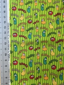 Veggie Tales Religious Bob Larry Junior 29" X 45"  Cotton Fabric - Last Piece! - Picture 1 of 3
