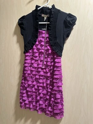 NWT Girl’s Speechless Formal/Party Dress Berry And Black Size 8 - Image 1 of 4