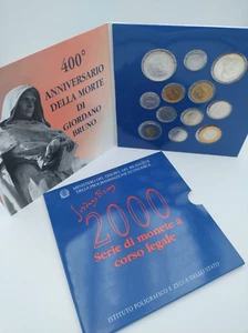 ITALIA Serie della Zecca anno 2000 Giordano Bruno con 500 e 1000 lire argento - Imagen 1 de 4