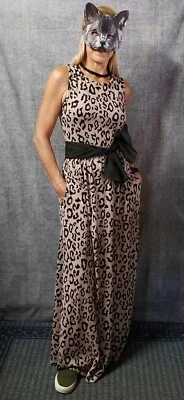 Elegant Cat Lady Leopard Dress Up Halloween Adult Costume One Size Fits Most - Изображение 1 из 4